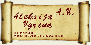 Aleksija Ugrina vizit kartica